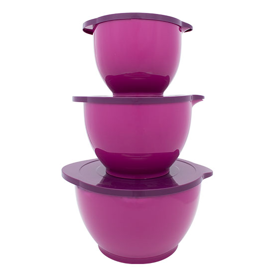 Table Charm Direct. 3pc Salad Bowls With Lids (1Lt, 2Lt, 3,4Lt) | Table ...