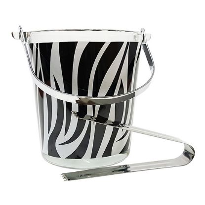 Picture of Zebra Ice Bucket & Tongs