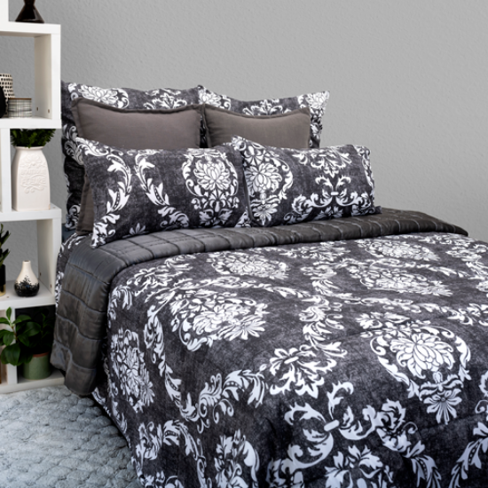 Picture of Smoke Damask Comforter 5pcs Set