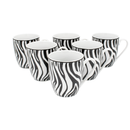Picture of (6) Zebra Coffee Mugs 390ml