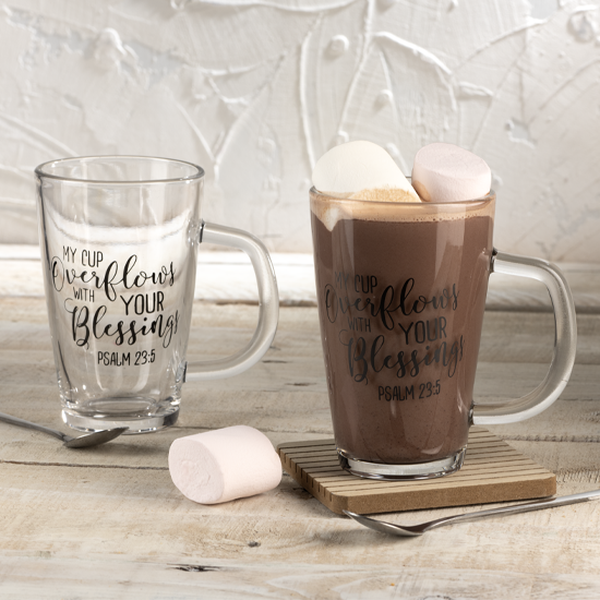 Table Charm Direct 2 Glass Blessings Coffee Mugs 300ml