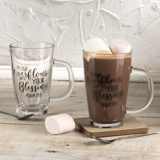 Picture of (2) Glass - Blessings Coffee Mugs - 300ml