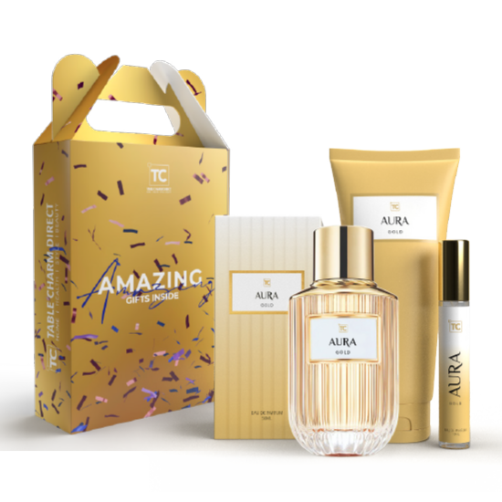 Aura Gold 50ml + Lotion + Purse Spray + Gift Box|Table Charm Direct