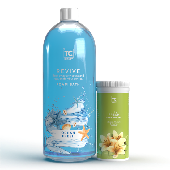 Talcum Powder -Lily Fresh + Foam Bath -Ocean Fresh