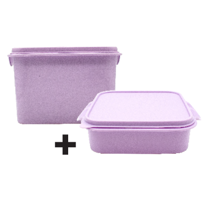 Picture of Square Food Storage 3Lt  + Lunch Box 1.5Lt - Lilac