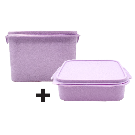 Picture of Square Food Storage 3Lt  + Lunch Box 1.5Lt - Lilac