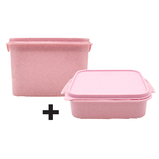 Picture of Square Food Storage 3Lt  + Lunch Box 1.5Lt - Pink