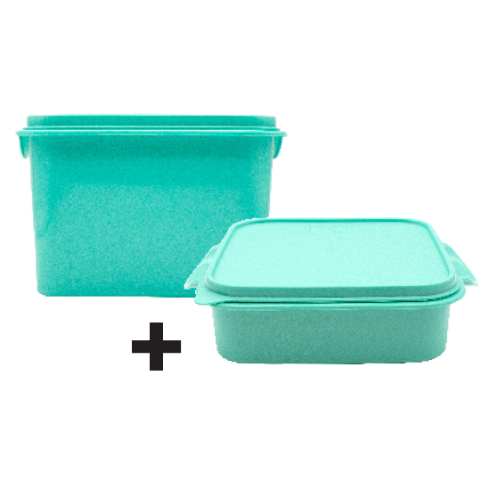 Picture of Square Food Storage 3Lt  + Lunch Box 1.5Lt - Green