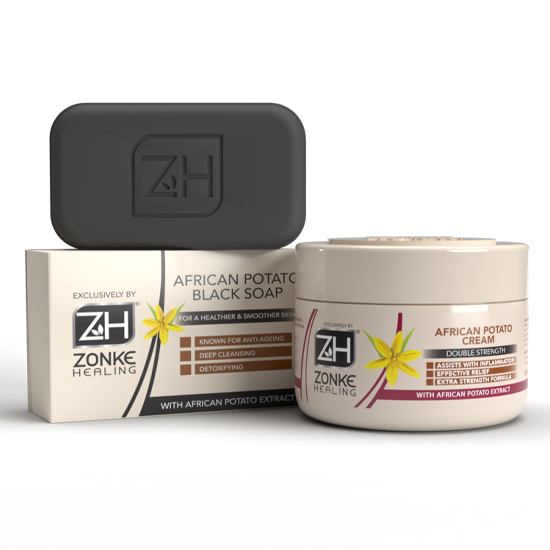 African Potato Cream - 125ml + Black Soap 150g|Table Charm Direct