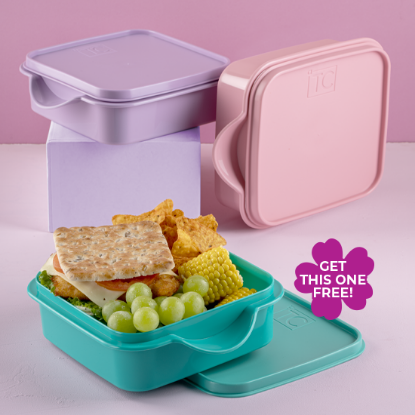 Picture of Pink + Lilac + Green Lunchbox 1.5Lt Free