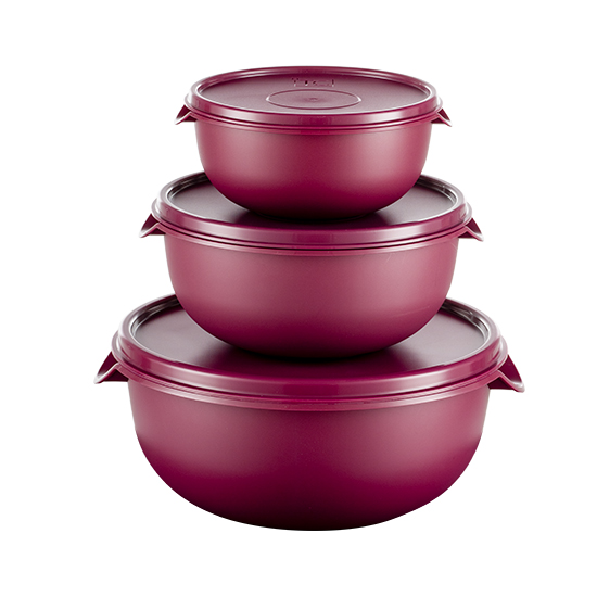 3pc Bowl Set & Lids - Cherry (1.25lt, 2.5lt, 5lt)|Table Charm Direct