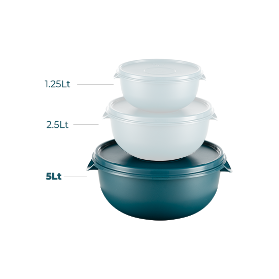 Bowl W/Lid 5Lt - Teal - PS204