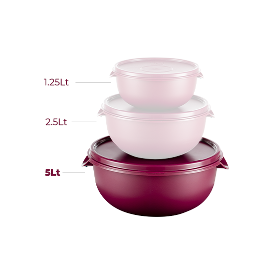 Bowl With Lid 5Lt - Cherry|Table Charm Direct