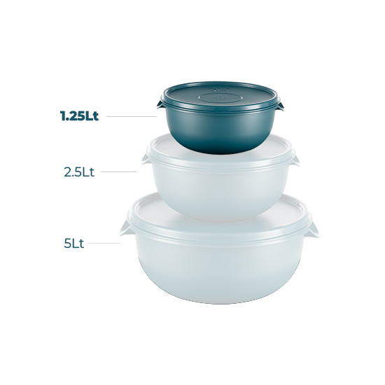 Bowl W/Lid 1.25Lt - Teal - PS200