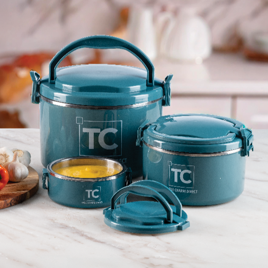 Picture of 3pc Food Warmer Set - Teal - 0.6Lt, 2.2Lt, 5.5Lt