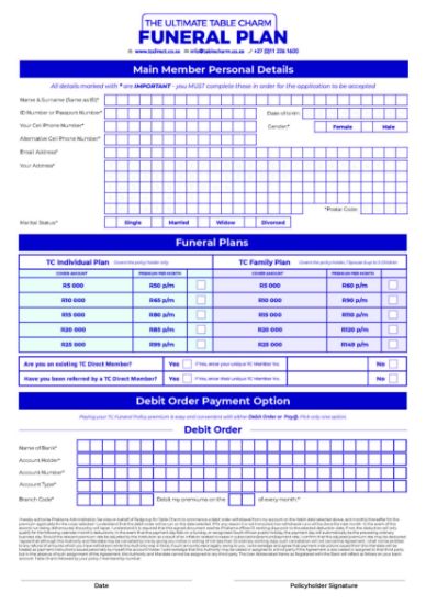 Picture of (1) TC Funreal Plan Application Form