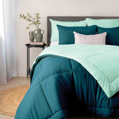 Show details for Teal/Light Teal Comforter 3pc Set - DBL 200 x200cm Picture of Teal/Light Teal Comforter 3pc Set - DBL 200 x200cm