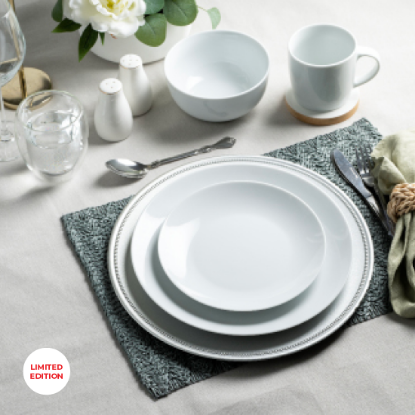 Show details for 16pc White Dinnerware Set Picture of 16pc White Dinnerware Set