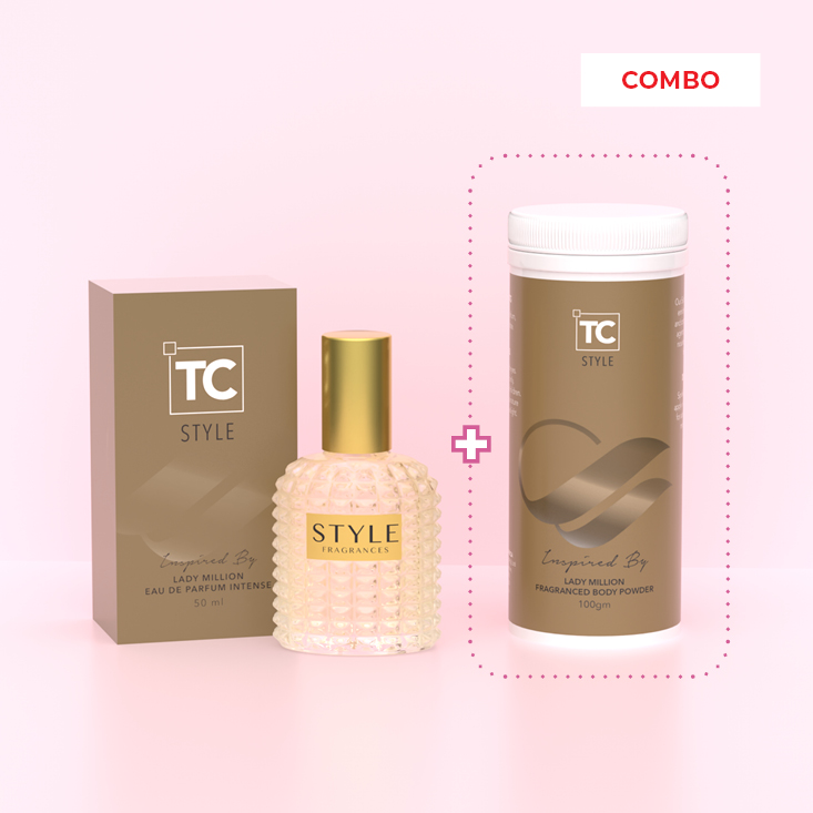 Lady Million - 50ml + Free Body Powder 100gm|Table Charm Direct