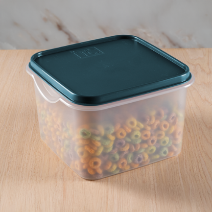 Show details for Easy Store Square With Lid 3Lt - Teal Picture of Easy Store Square With Lid 3Lt - Teal