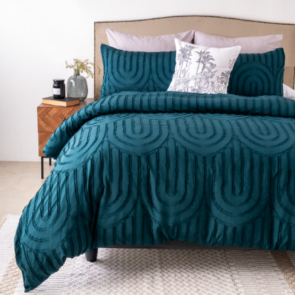 Show details for Tufted Duvet Cover 3pc Set - Teal - DBL 200x200cm Picture of Tufted Duvet Cover 3pc Set - Teal - DBL 200x200cm