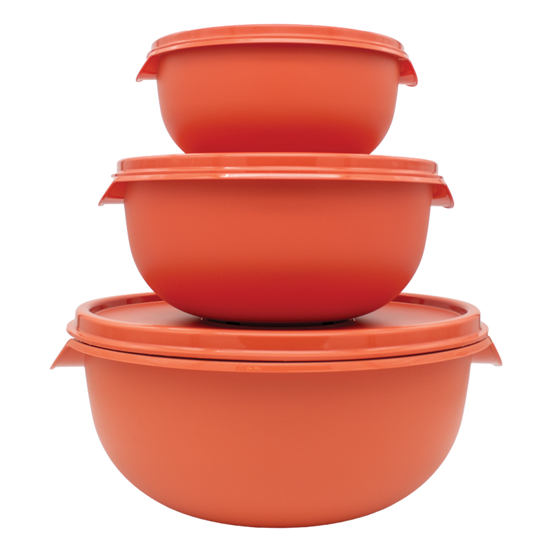 (WW68) 3pc Bowl Set & Lids - Maple (1.25,2.5,5Lt)|Table Charm Direct