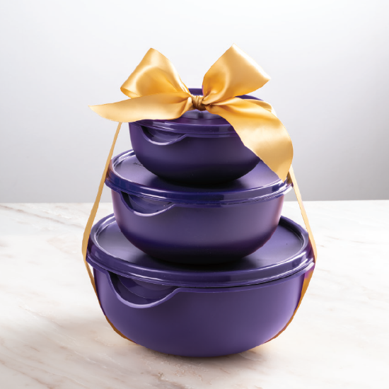 Picture of 2pc Bowl Set & Lid-Purple (2.5Lt, 5Lt)+1.25Lt Free