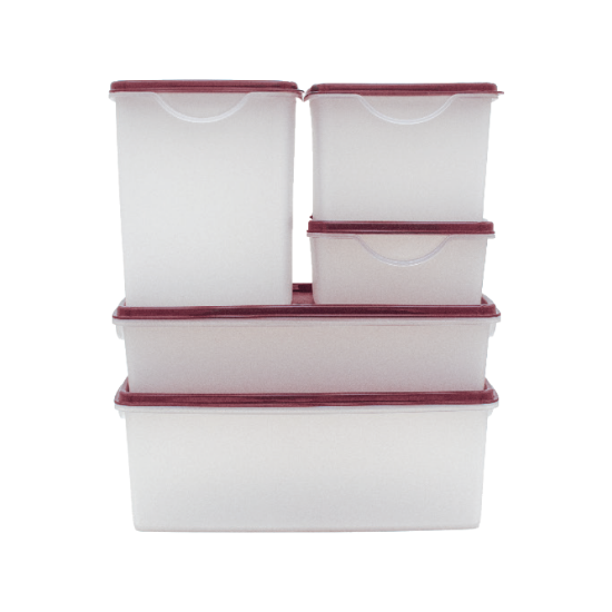 Picture of 5pc Fridge Storage Set (500ml - 1.7Lt) - Cherry