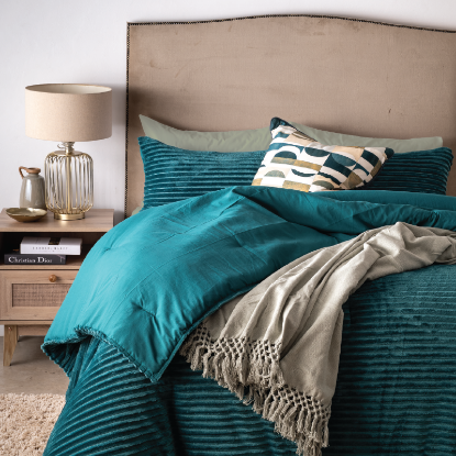 Picture of Amara Comforter Set 3pc - Teal - Super King