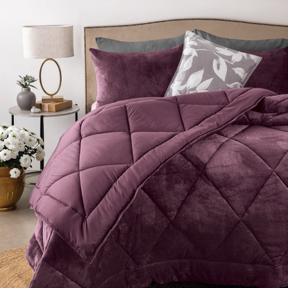 Picture of Sophia Comforter Set 3pc - Plum - Super King