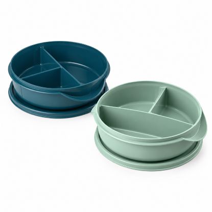 Picture of PS740+WLK80 (2)Rnd Div Lunchers 1L-Teal+Sage Green