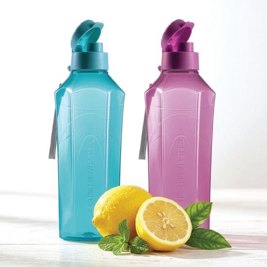 Picture of (PS605+PS625) Hex Water Bottles 1,1Lt-Teal+Cherry