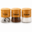 Picture of 3pc Birchwood Storage Jar Set -370ml